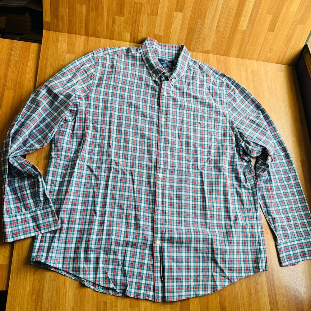 Vineyard vines, slim fit Tucker shirt, plaid XL cotton, long sleeve button-down